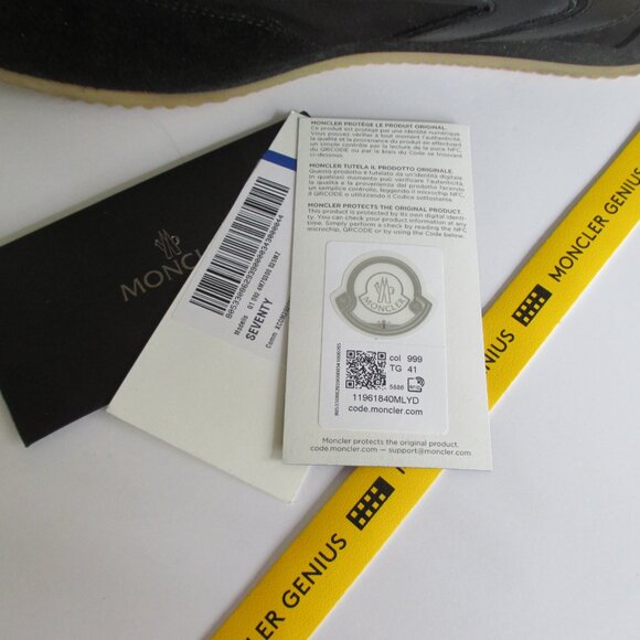 Moncler SEVENTY Low Top Black Sneakers Size41 Made In Italy - Picture 13 of 13